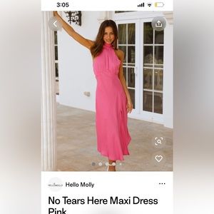 Hello Molly - No Tears Here Pink Maxi Dress
